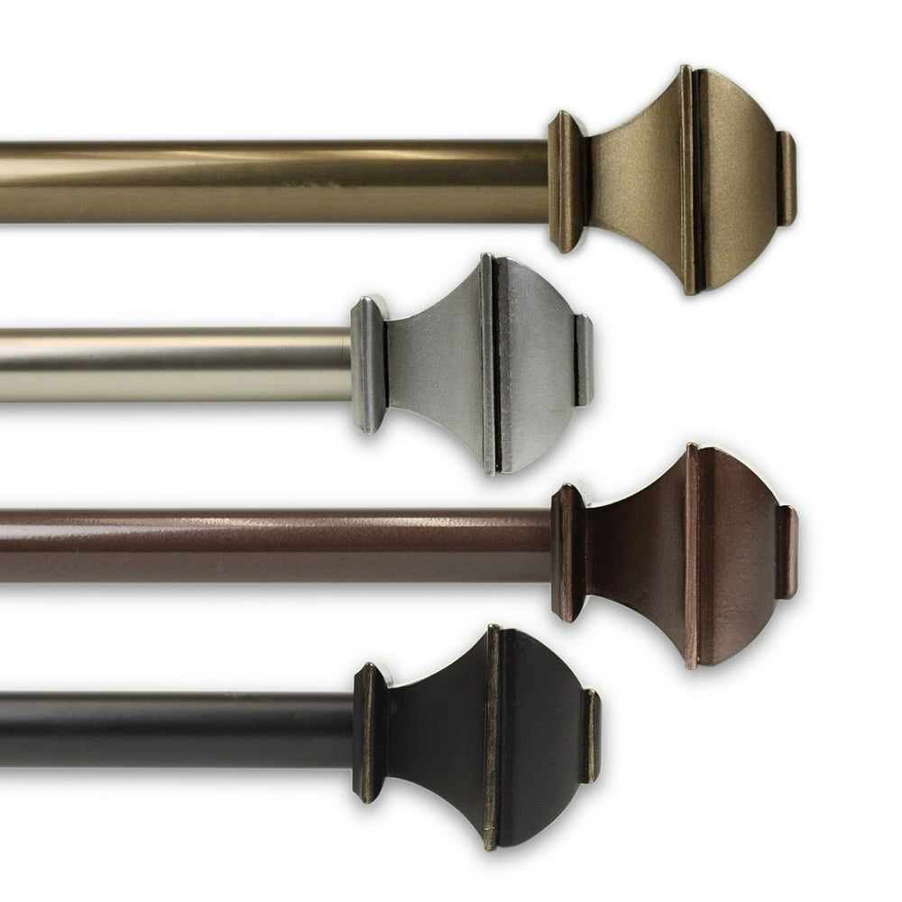 176" Matte Black Solid Contemporary Corner Window Curtain Rod Walmart