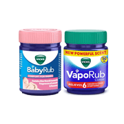 Vicks BabyRub 50ml + VapoRub Regular 60ml – Gentle Comfort for Babies & Adults