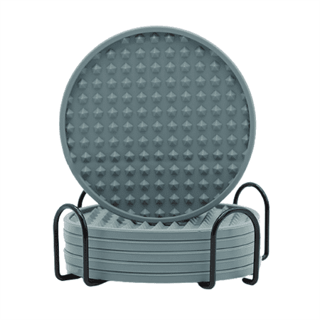 

kaHgKids BBQ Mat & Fire Mat Silicone For Drinks Round Cup Mat With Holder Stand Jar Pads With Deep Grooved