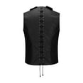thumbnail image 5 of HOOMEUMY Mens Leather Vest Workout Sleeveless Clothes Fashion 2025 Trendy Classic Solid Coat Turndown Collar Jacket Buttons Design Casual Black XXL, 5 of 9