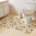 thumbnail image 4 of Summer Lemon Bathroom Rugs Set Hand Painted Lemon Non Slip Absorbent Soft Bath Mats 3 Piece Set with Bathroom Rug, U-Shaped Floor Mat, Toilet Seat Cover Small Size, 4 of 9