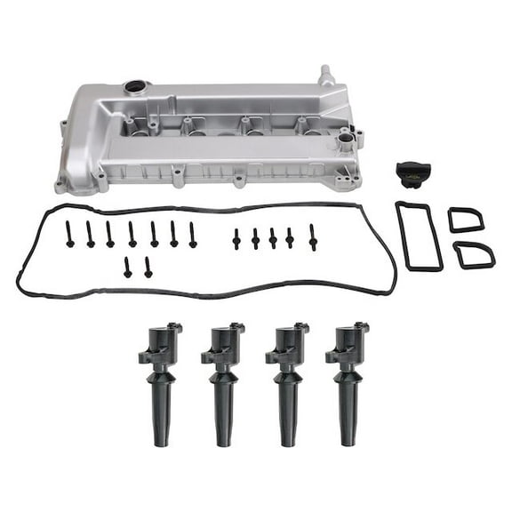 Ignition Coil and Valve Cover Kit 5 Piece - Compatible with 2005 - 2011 Ford Focus 2006 2007 2008 2009 2010