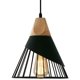 thumbnail image 1 of Lámpara colgante vintage, lámpara de techo industrial con diseño de metal y madera en luces colgantes Pantalla 27 Lámpara de pared para comedor cocina, negro |JUNJUN, 1 of 5