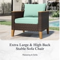 thumbnail image 4 of Alpha Joy 9 Pieces Wicker Outdoor Conversation Set with 56" Fire Pit Table Curved Patio Furniture Set, Turquoise, 4 of 10