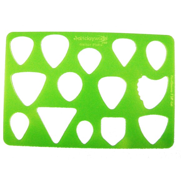 Plantilla flexiShape de púas de guitarra, 10 diseños, 10 x 15 cm