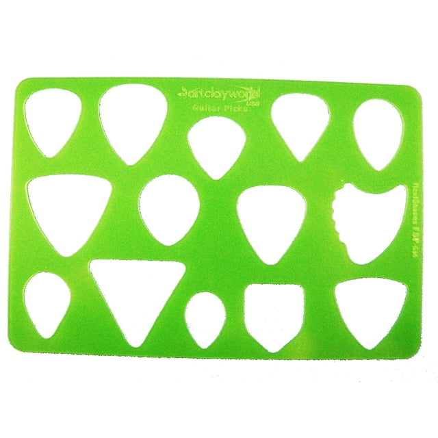 Plantilla flexiShape de púas de guitarra, 10 diseños, 10 x 15 cm