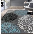 thumbnail image 2 of Contemporary Modern Floral Gray 9' x 12' Indoor Soft Area Rug, 2 of 10