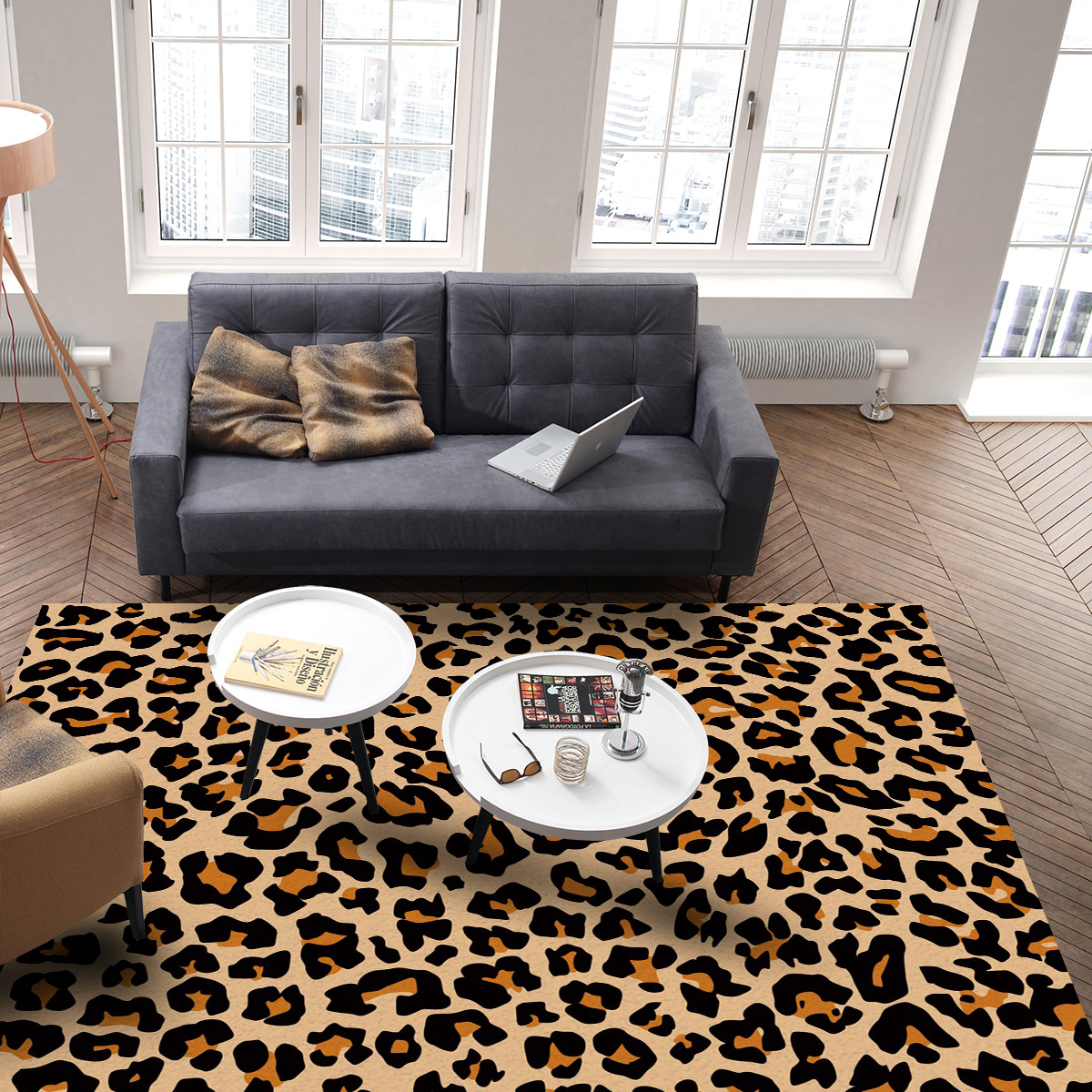 Leopard Print Cheetah for Living Room Floor Mat Bedroom Rug Large Bathroom Entrance Non-slip Doormat