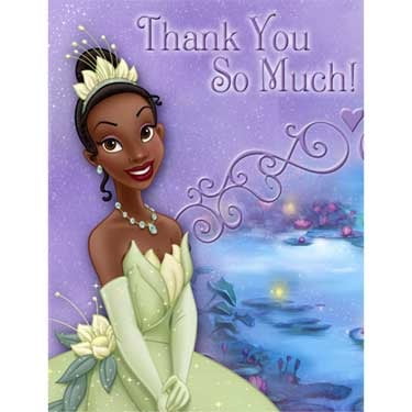 Princess and the Frog Party Supplies - Thank You Notes
