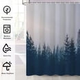 thumbnail image 2 of Blue Forest Shower Curtain, Blue Pine Trees Fabric Shower Curtain for Bathroom, Nature Dark Woodland Mountain Bathroom Shower Curtain Set with Hooks, 72x72 inches, 2 of 5
