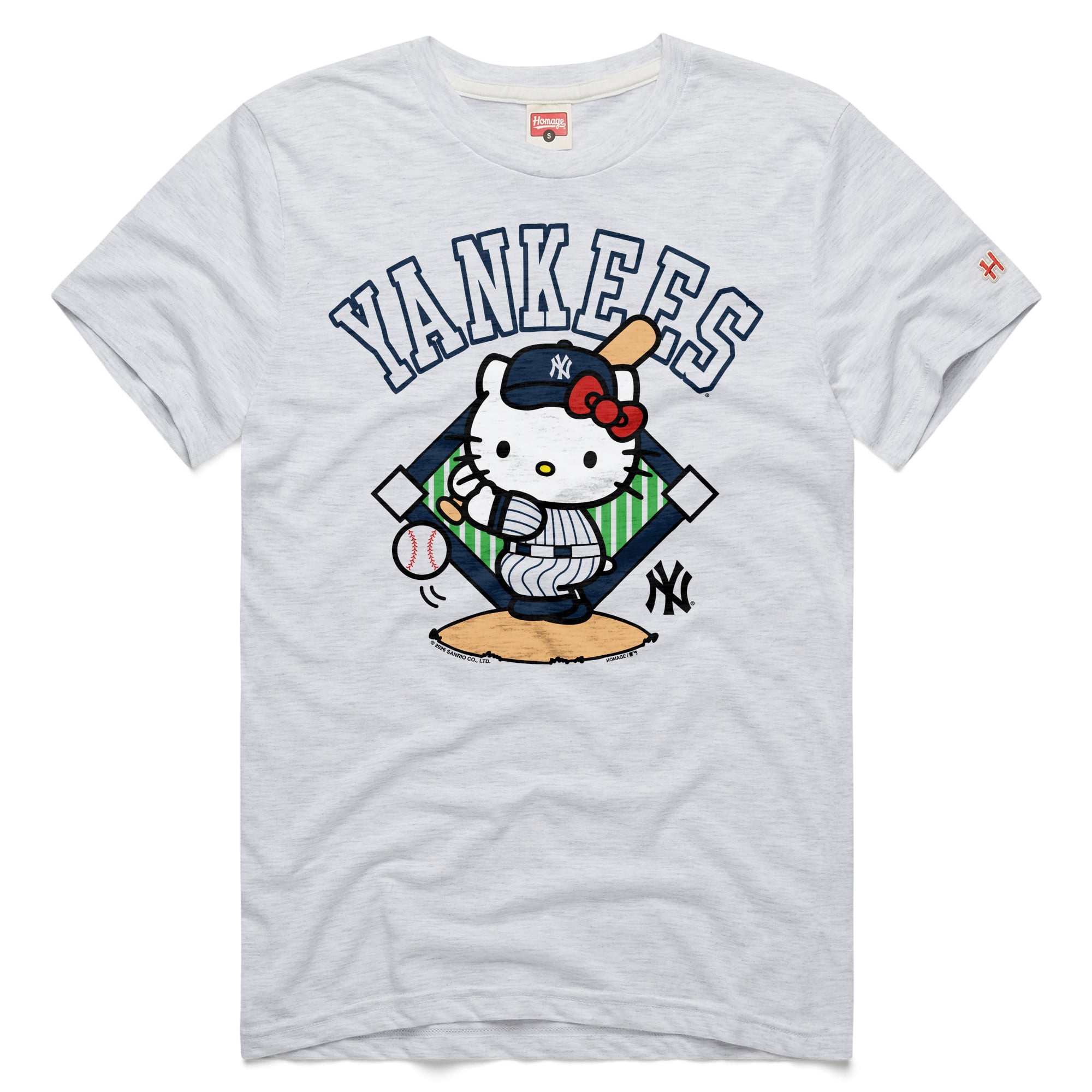 Unisex Homage Ash Los Angeles Dodgers Hello Kitty Tri-Blend T