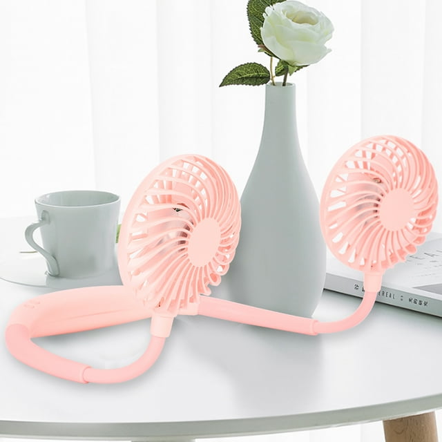 Ventilador USB ANGGREK con banda para el cuello Color rosa