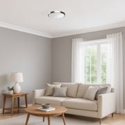 DYMOND Dimmable 13 LED Ceiling Light Adjustable Color Temperature Flush Mount Brushed Nickel Ring