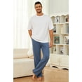 thumbnail image 4 of U2SKIIN Mens Pajama Pants, Ultra Soft Stretch Lightweight PJ Bottoms with Pockets,(Dark Navy Mel.S), 4 of 5