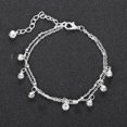 thumbnail image 5 of SmartBy Women Bell Rhinestone Charm Double Layer Anklet Foot Bracelet Beach Jewelry, 5 of 7