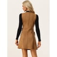 thumbnail image 3 of Vestido de Gamuza Allegra K Cuello En V A-Line Vintage Marrón XS, 3 of 5