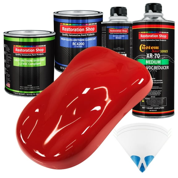 RALLY Red Quart Kit Low VOC URETHANE BASECOAT Car Auto Body Paint Kit