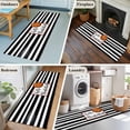 thumbnail image 5 of Black White Striped 2'x6' Runner Rugs for Hallway Kitchen Bedside Non Slip Washable, Basketball Stripes Farmhouse Art Entryway Rug Runners with Rubber Backing, Long Carpet Runner for Laundry Room, 5 of 8