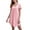 A-Pink, variant on FEREMO Womens Nightgowns Pleated Soft Nightshirt Short Sleeve Knee Length Loose Sleepwear