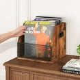 thumbnail image 4 of Vinyl Record Storage, Record Box Case Crate, Vinyl Record Album Holder, Desktop Metal & Wooden LP Record Crate, Holds up to 60 Records（Patent No.D1024563, 4 of 6