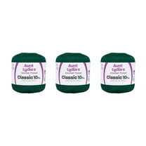 Aunt Lydia Classic Forest Green Crochet - 3 Pack of 350y/320m - Cotton - Gauge 10 - Crochet