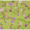 thumbnail image 4 of oneOone Cotton Poplin Twill Lime Fabric Flower & Leaves Watercolor Diy Clothing Quilting Fabric Print Fabric By Yard 56 Inche Wide, 4 of 4