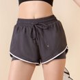 thumbnail image 2 of Summer Plus Size 2 in1 Running Shorts for Womens 2025 Elastic High Waist Sexy Casual Fitness Workout Elastic High Waist Fake Two Piece 2 in1 Running Shorts, 2 of 4