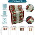 thumbnail image 3 of Rdsfhsp Table Runners, Christmas Poinsettia Red White Flower Holly Berries Pine Branches Stripes Dresser Cotton and Linen Table Runner for Kitchen , Christmas Day Table Decoration 13x72 Inch, 3 of 5