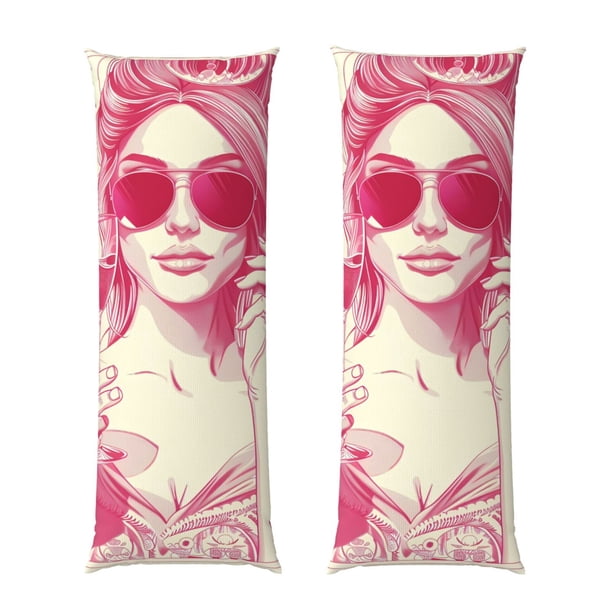 Balery Ace Of Diamonds Lady Funda Protectora para Almohada Corporal de Algodón Hipoalergénico con Cierre(55 x 21 pulgadas), Almohadas No Incluidas