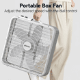 thumbnail image 6 of Shinic 20'' Box Fan with Thermostat, 3 Quiet Speeds,Powerful Airflow, Lightweight Box Window Fan for Indoor & Outdoor Use, White, 6 of 11