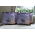 thumbnail image 6 of Ambesonne Tree Throw Pillow Cover 4 Pack, Milky Way Stars Space, 24", Purple Dark Green, 6 of 7