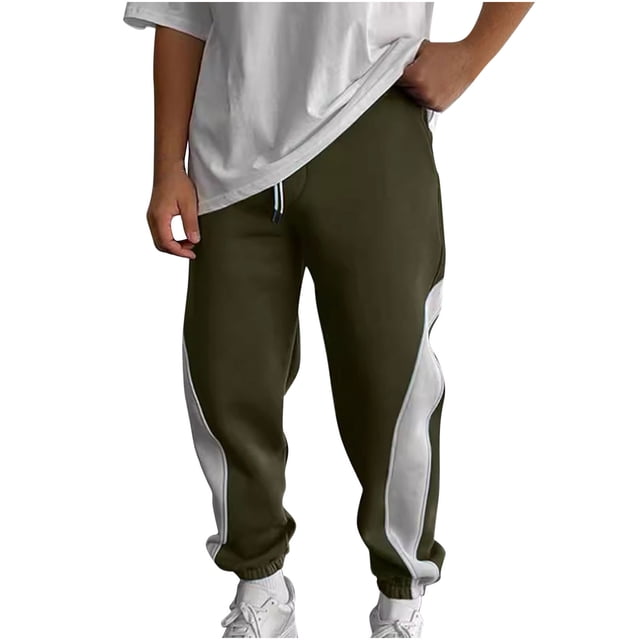 PEZHADA Mens Pants with Elastic Waist Mens Summer Solid Color Pocket Drawstring Casual Corduroy Multi Pocket Workwear Pants Elastic Waist Pants For Men