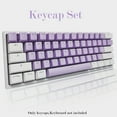 thumbnail image 4 of Bmatwk White Keycaps Custom-Keycaps 60 Percent, Suitable for GK61/RK61/Anne/Ducky/DK61 Mechanical Keyboard, Double Shot Backlit OEM Profile PBT Keycaps Set, with keycap Puller (Purple White keycaps), 4 of 5