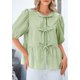 thumbnail image 4 of Blusa PRETTYGARDEN Camisa a rayas con lazo en la parte delantera para mujer 2025, 4 of 9