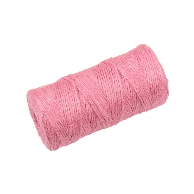 EeaseMX Cuerda de cáñamo de 100 m para manualidades, cuerda de cáñamo para regalos, manualidades, decoración festiva, agrupación y jardinería (rosa)