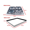 thumbnail image 2 of Parrilla Estufa Con Alimentación A Gas -parrillainox4 Color Plata - 4 Hornallas, 2 of 5