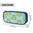 thumbnail image 4 of TEQUAN Large Capacity Pencil Case, Kawaii Singing Frogs Pattern Pencil Pouch 2 Compartments Pencil Bag (Blue), 4 of 7