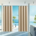 thumbnail image 4 of TOPCHANCES Grommet Blackout Curtains Indoor Outdoor Grommet Curtain Room Darkening Window Drapes Thermal Insulated Curtains, 52 x 84 in, Light Brown, 2 Panels, 4 of 8