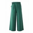 thumbnail image 7 of Khunlpohl Cotton Linen Pants for Womens Wide Legs Elastic Waist Palazzo Casual Pant Tied Loose Trendy Trousers with Pockets, 7 of 7