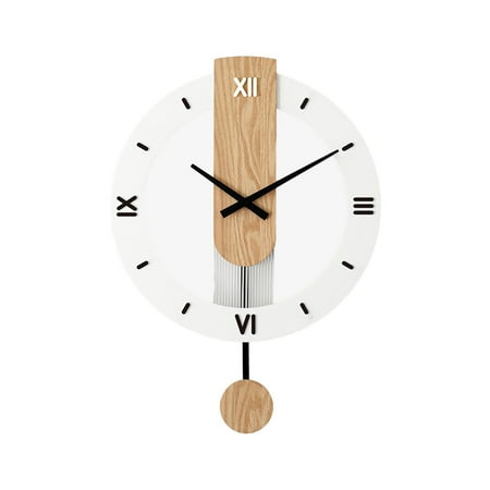 WLPZXP Hood pendulum clock, wall clock for hanging, noiseless, decorative, 40 x 55 cm, Roman Numerals