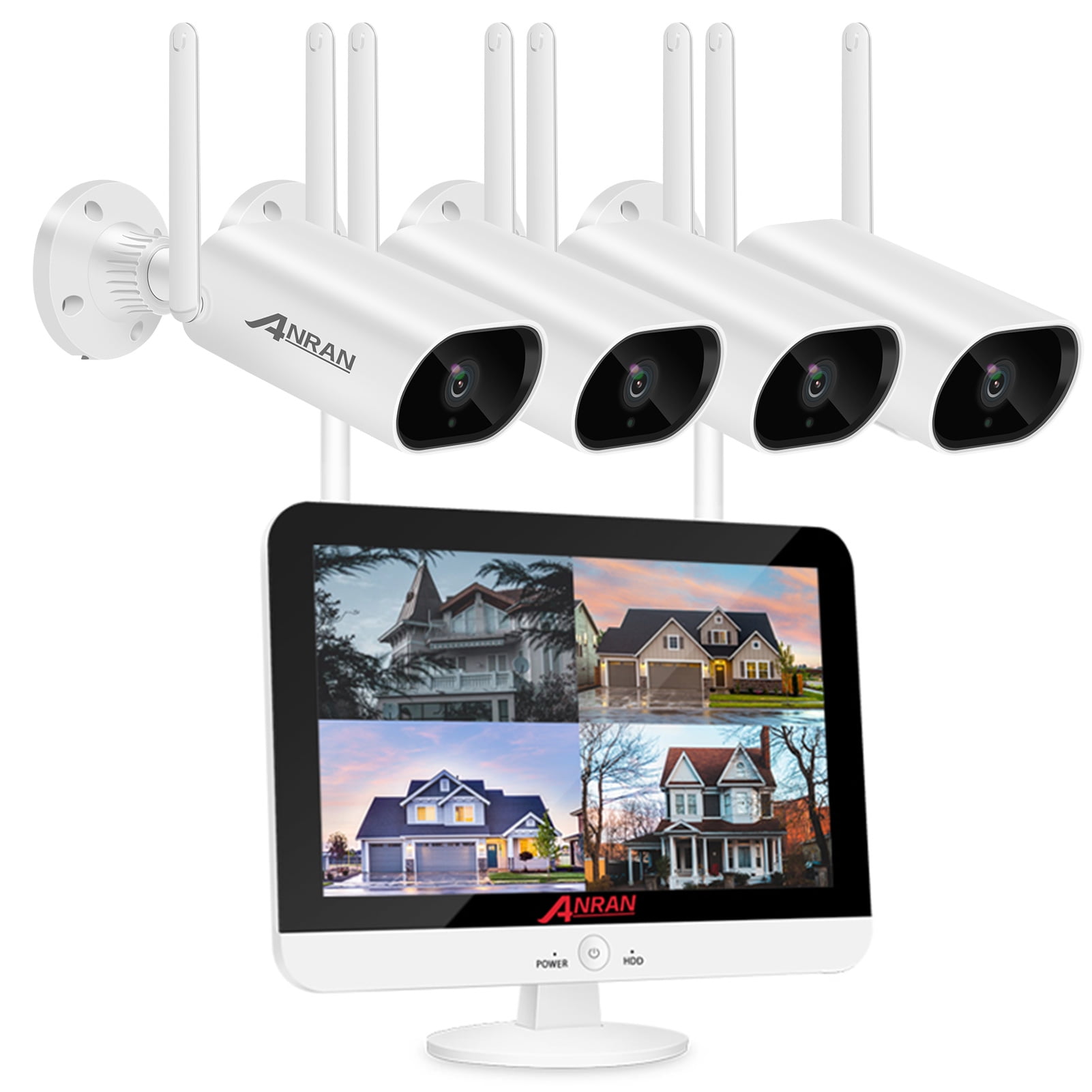 All In One Wireless Camera System with 12.5'' Lcd Monitor, 8Ch Nvr and
