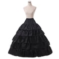 thumbnail image 3 of Enagua De Boda Con Cintura Elástica, Enaguas Para Fiesta, Color Negro, 4 Aros SM SunniMix Enaguas Crinolina, 3 of 4