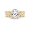 thumbnail image 3 of 2.50CT Moissanite Diamond Three-in-One Oval Halo Eternity Wedding Ring Set 10K Solid Yellow Gold-11.5, 3 of 6
