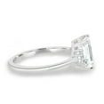 thumbnail image 3 of 2.00Ct Emerald Cut Moissanite Accent Engagement Ring, Round Side Stone, 18K White Gold, US 4.5, 3 of 8