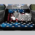 thumbnail image 2 of Chririnla Zebra American Flag Rear Bench Seat Covers, 2 Piece Stretchy Non-slip Back Seat Protectors Easy to Install for Cars and Vans, 2 of 3