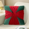 thumbnail image 4 of Btomtd 17.7x17.7 in Velvet Bowknot Christmas Pillowcase Decorative Pillow Cover Holiday Decor Cushion Cover for Sofa Living Room Pillow Case, Green, 4 of 6
