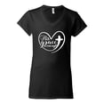 thumbnail image 2 of Wild Bobby His Grace Is Enough Heart Inspirational/Christian Women Standard V-Neck Tee, Black, Small, 2 of 5