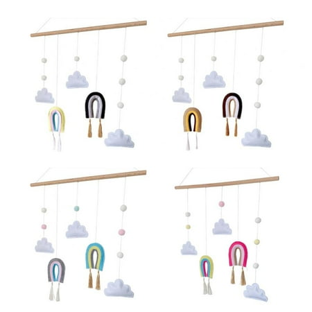 

TINKER Colorful Cloud Rainbow Wooden Felt Pendant Baby Crib Hanging Toy Boho Toy for Baby Nursery Ceiling Wall Festival Shower Wedding Decoration