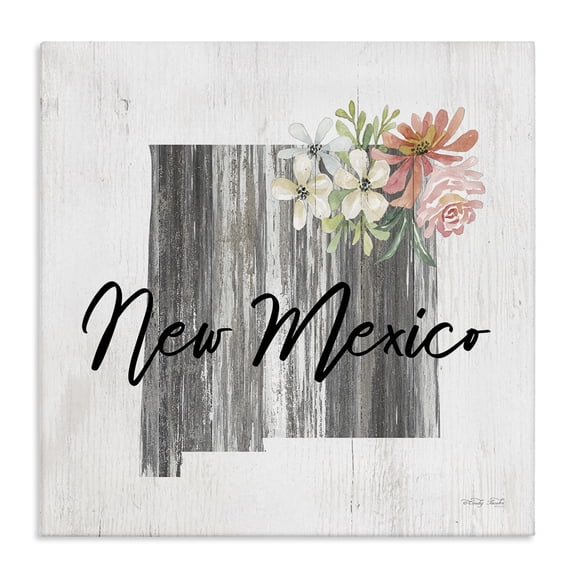 Stupell Industries Shabby Chic New Mexico Botanical & Floral Painting Gallery Wrapped Canvas Art Print Wall Art, 17 x 17