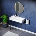 thumbnail image 6 of Carre 36" Ceramic Console Sink White Basin Black Legs, 6 of 10